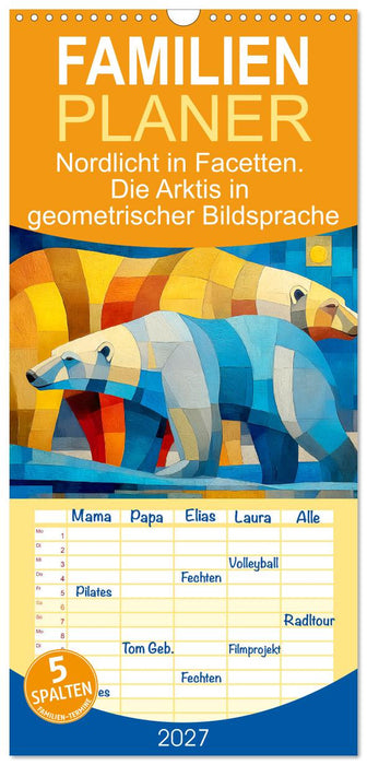 Nordlicht in Facetten. Die Arktis in geometrischer Bildsprache (CALVENDO Familienplaner 2027)