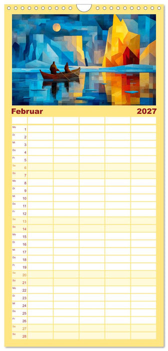 Nordlicht in Facetten. Die Arktis in geometrischer Bildsprache (CALVENDO Familienplaner 2027)
