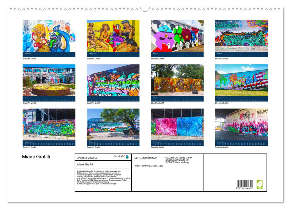 Miami Graffiti (CALVENDO Wandkalender 2027)