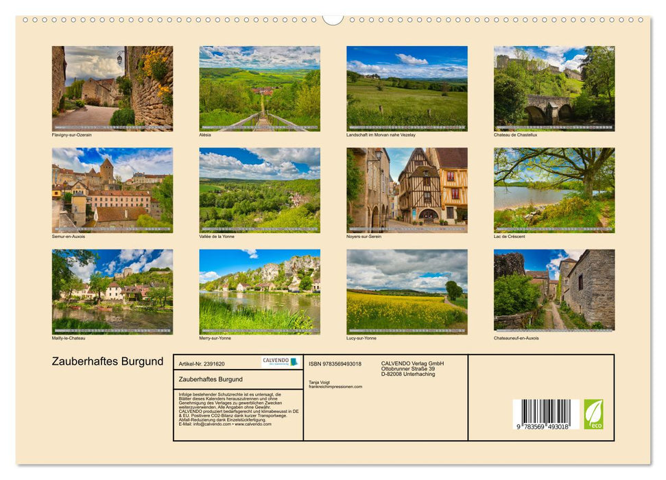Zauberhaftes Burgund (CALVENDO Wandkalender 2027)