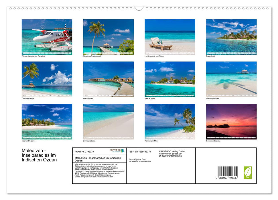 Malediven - Inselparadies im Indischen Ozean (CALVENDO Wandkalender 2027)