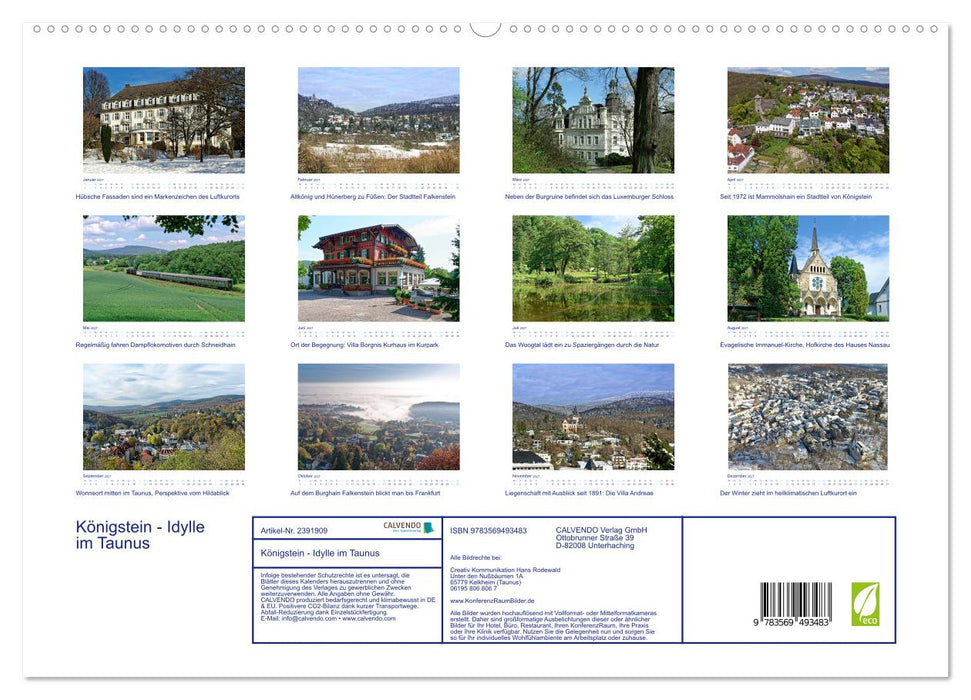 Königstein - Idylle im Taunus (CALVENDO Wandkalender 2027)