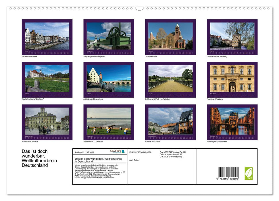Das ist doch wunderbar. Weltkulturerbe in Deutschland (CALVENDO Wandkalender 2027)