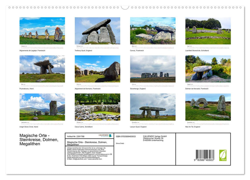 Magische Orte - Steinkreise, Dolmen, Megalithen (CALVENDO Premium Wandkalender 2027)