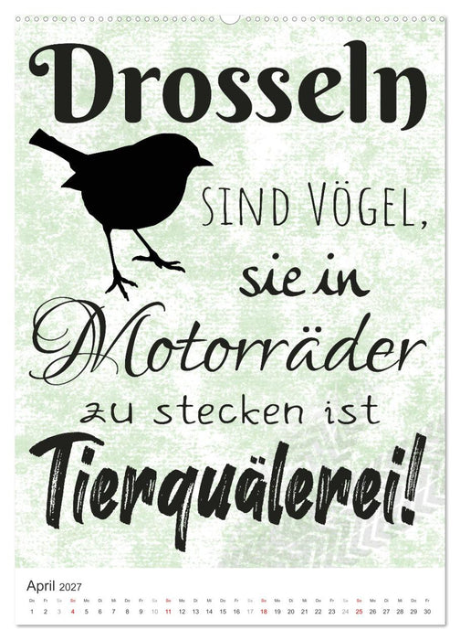Coole Biker-Sprüche (CALVENDO Premium Wandkalender 2027)