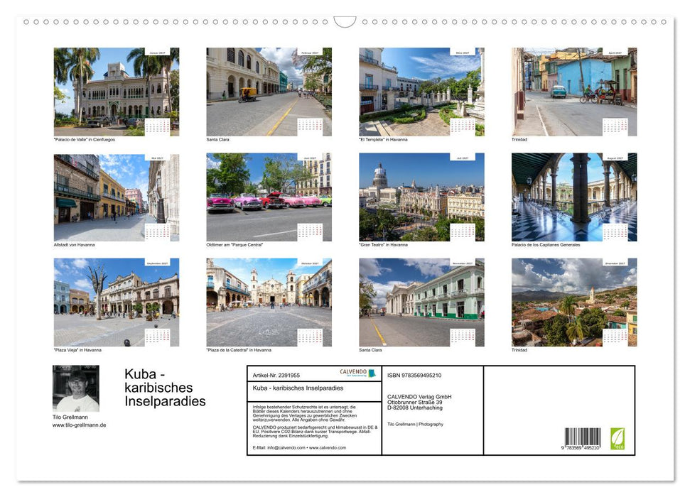 Kuba - karibisches Inselparadies (CALVENDO Wandkalender 2027)