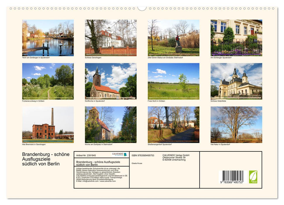 Brandenburg - schöne Ausflugsziele südlich von Berlin (CALVENDO Wandkalender 2027)
