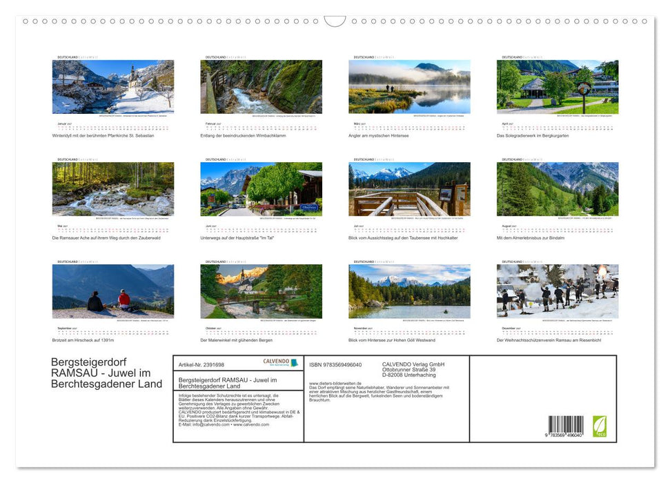 Bergsteigerdorf RAMSAU - Juwel im Berchtesgadener Land (CALVENDO Wandkalender 2027)