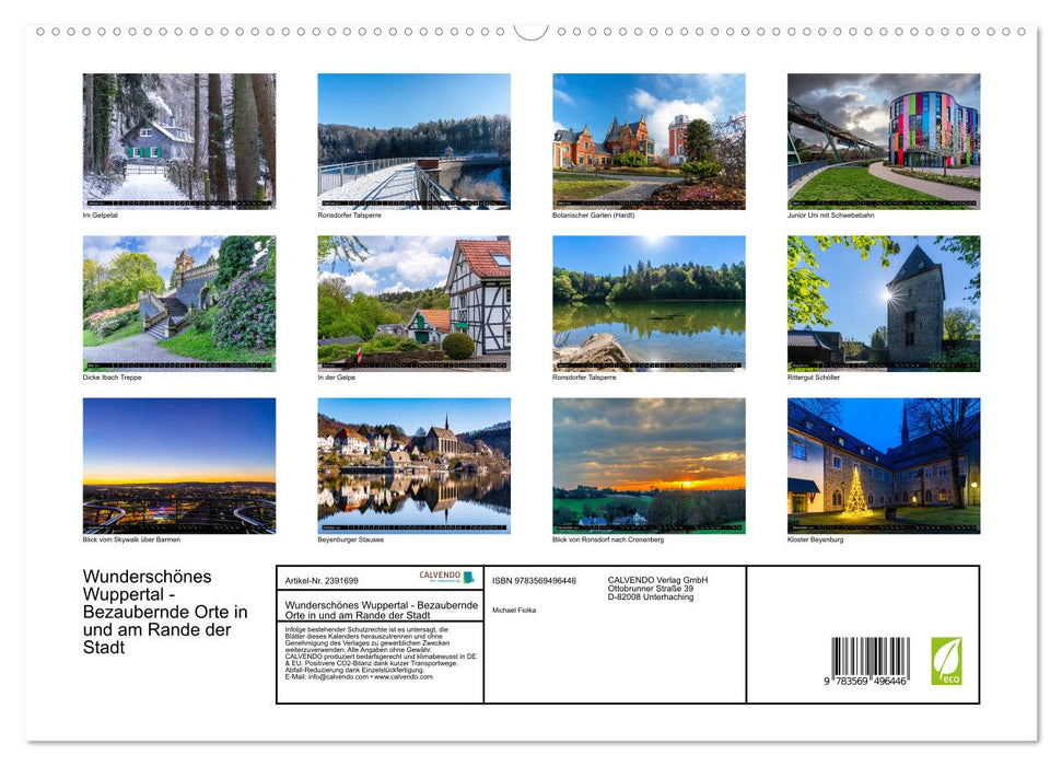 Wunderschönes Wuppertal - Bezaubernde Orte in und am Rande der Stadt (CALVENDO Premium Wandkalender 2027)