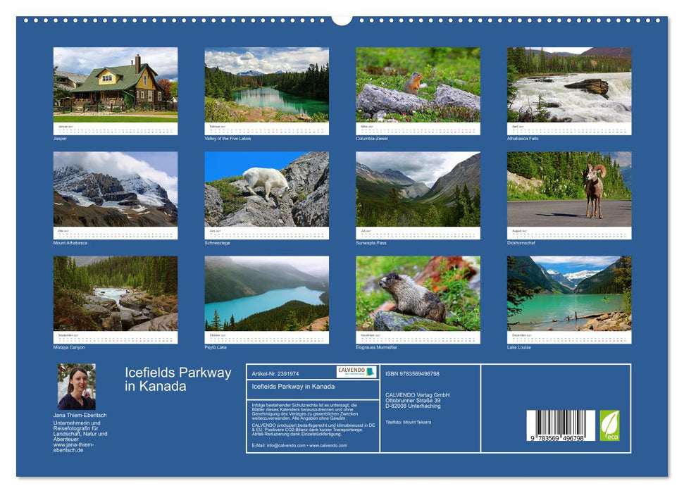 Icefields Parkway in Kanada (CALVENDO Wandkalender 2027)