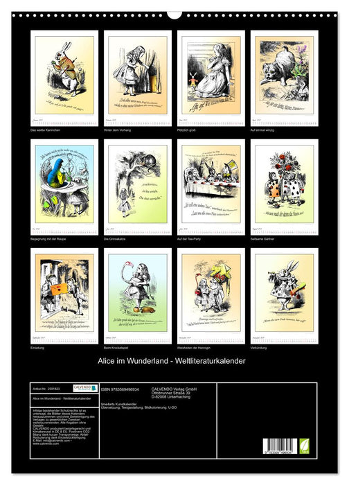Alice im Wunderland - Weltliteraturkalender (CALVENDO Wandkalender 2027)