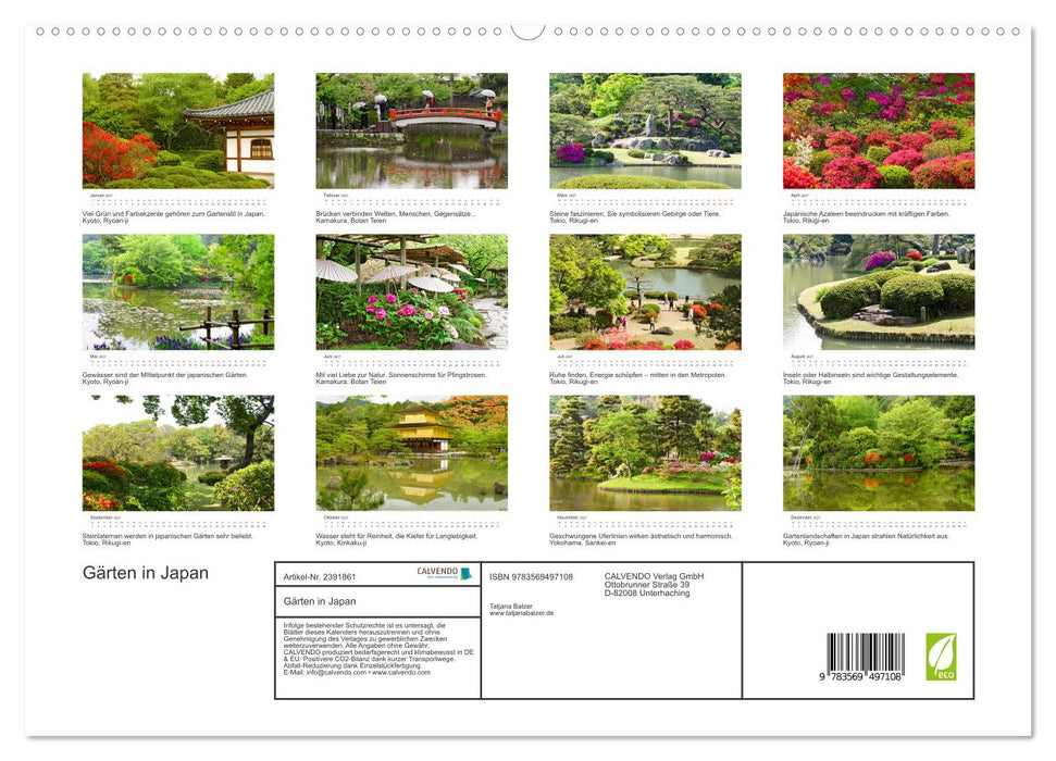 Gärten in Japan (CALVENDO Premium Wandkalender 2027)