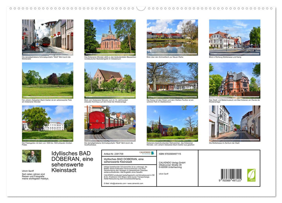 Idyllisches BAD DOBERAN, eine sehenswerte Kleinstadt (CALVENDO Premium Wandkalender 2027)