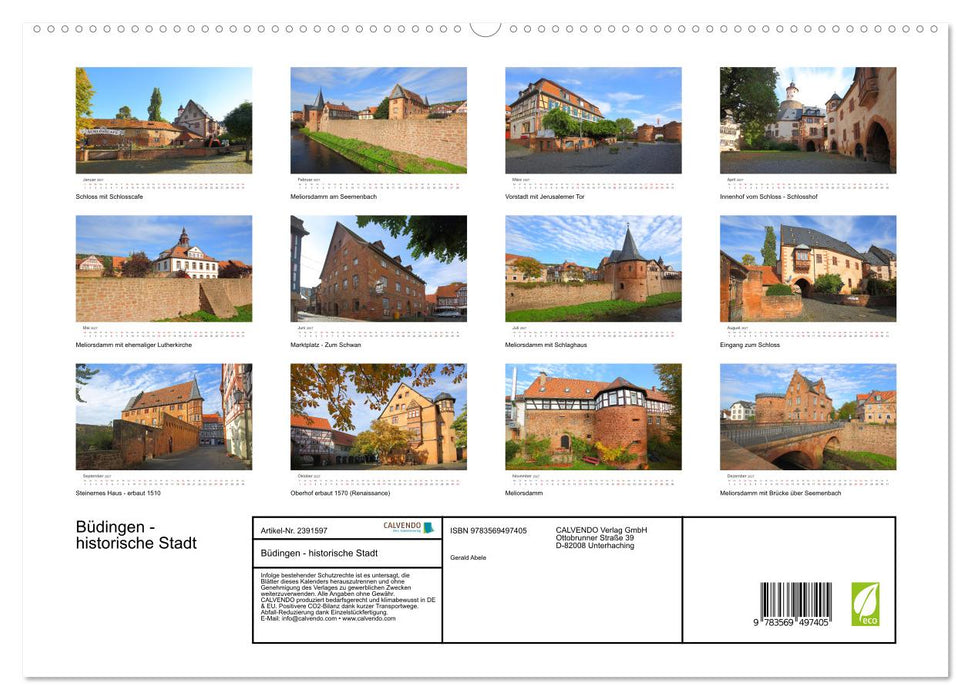 Büdingen - historische Stadt (CALVENDO Wandkalender 2027)