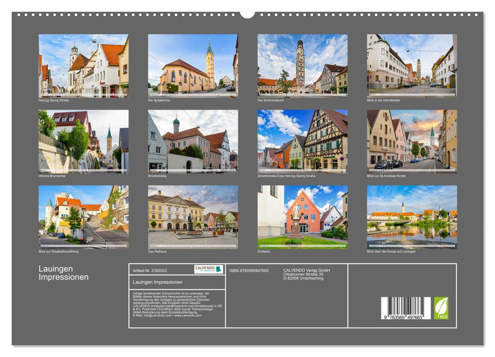 Lauingen Impressionen (CALVENDO Wandkalender 2027)