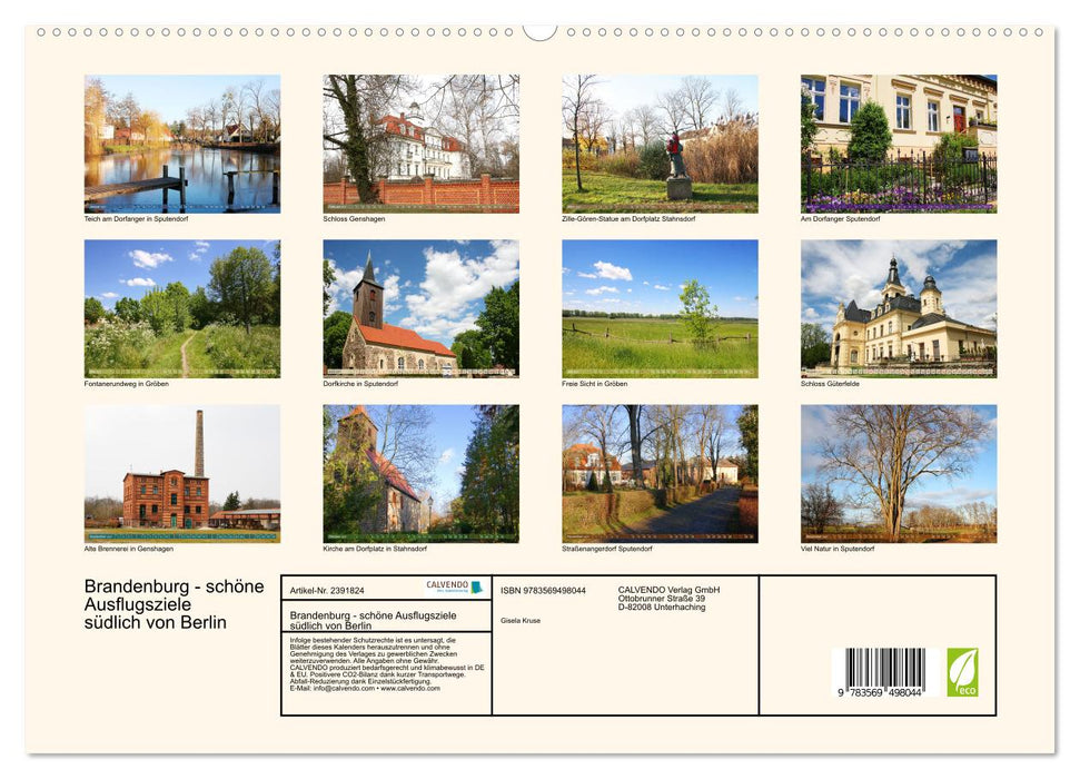 Brandenburg - schöne Ausflugsziele südlich von Berlin (CALVENDO Premium Wandkalender 2027)