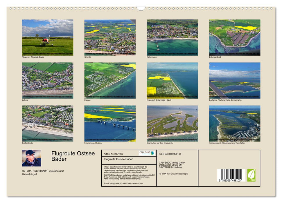 Flugroute Ostsee Bäder (CALVENDO Premium Wandkalender 2027)