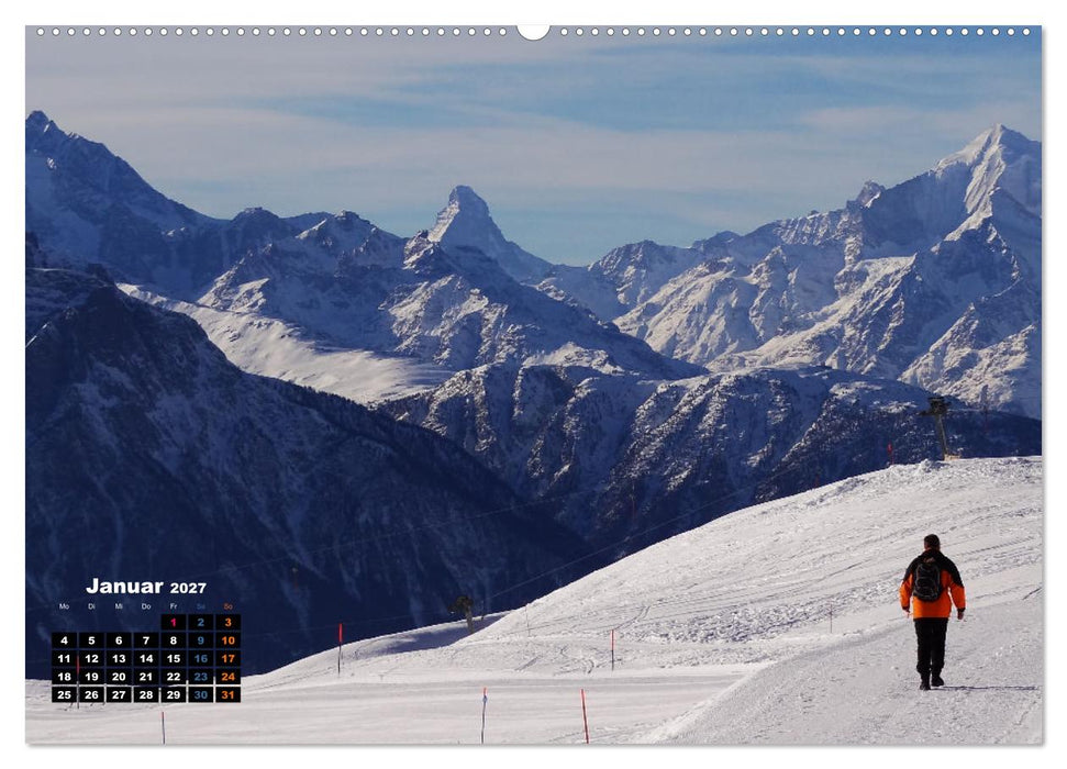 WANDERN - Spaziergänge für die Seele im Wallis / Schweiz (CALVENDO Premium Wandkalender 2027)