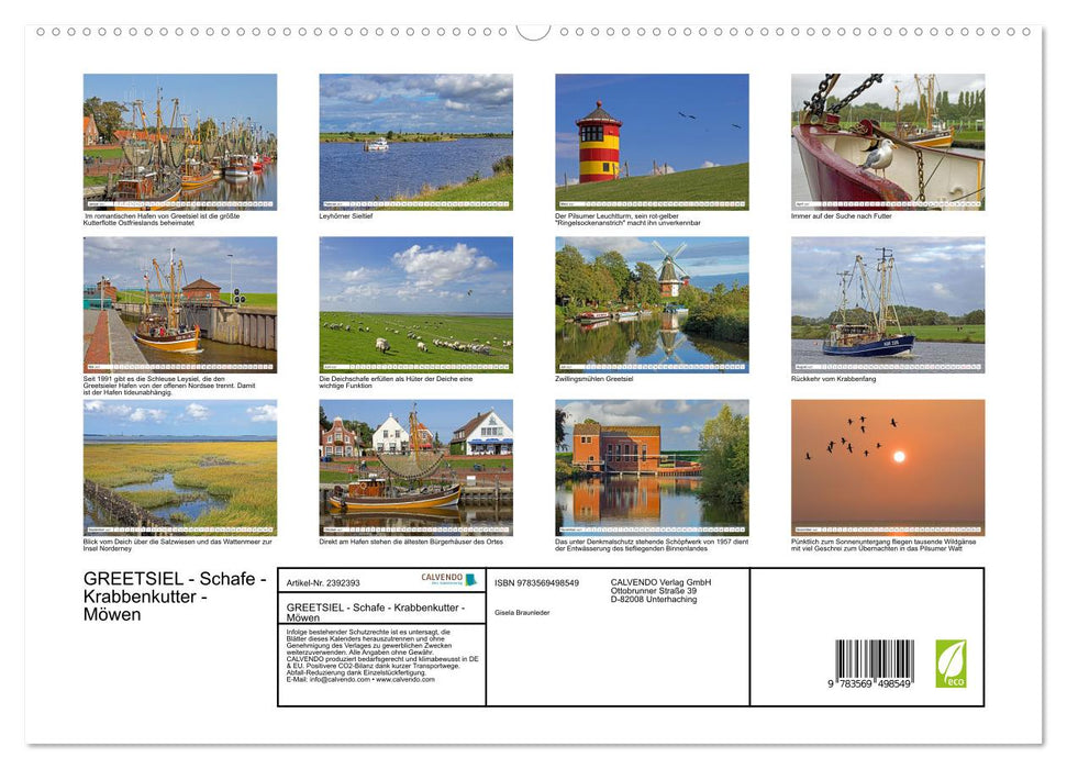 GREETSIEL - Schafe - Krabbenkutter - Möwen (CALVENDO Premium Wandkalender 2027)