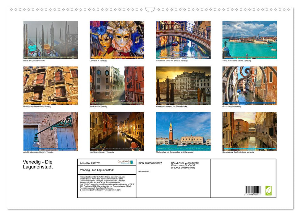 Venedig - Die Lagunenstadt (CALVENDO Wandkalender 2027)