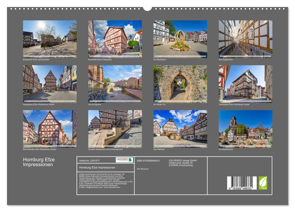 Homburg Efze Impressionen (CALVENDO Premium Wandkalender 2027)