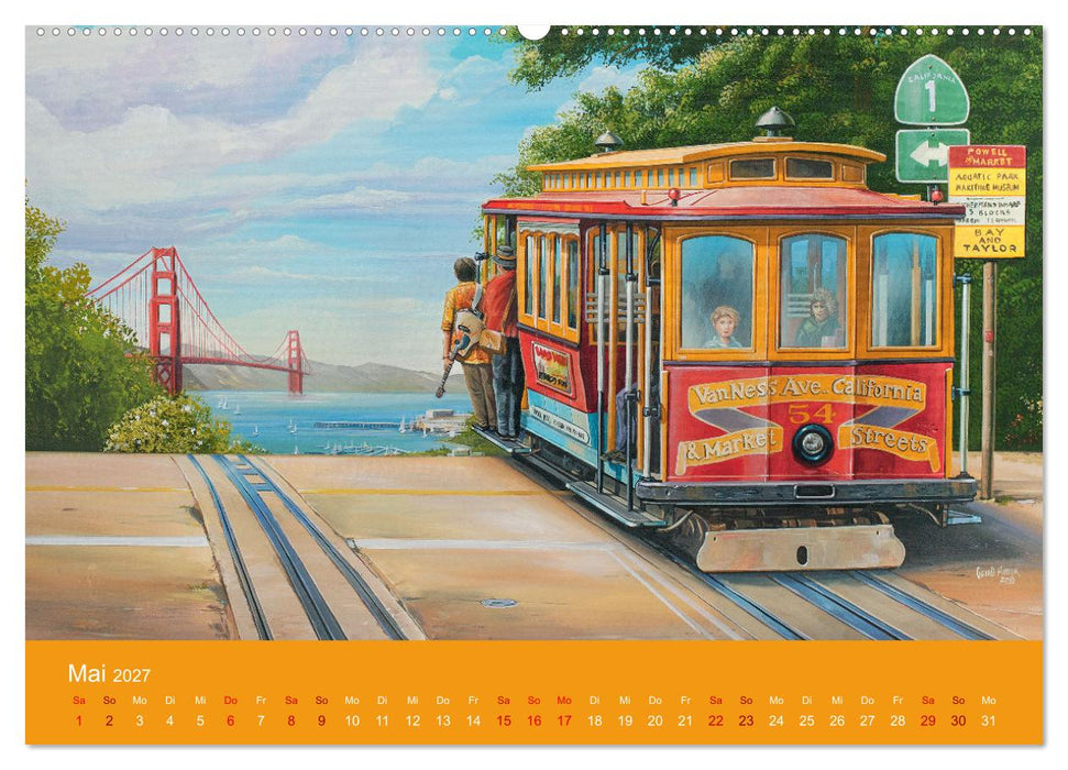 Route US 66 Momente Gemälde von Georg Huber (CALVENDO Wandkalender 2027)