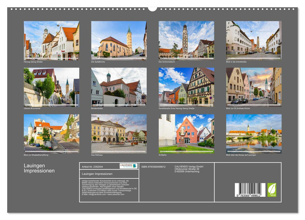 Lauingen Impressionen (CALVENDO Premium Wandkalender 2027)