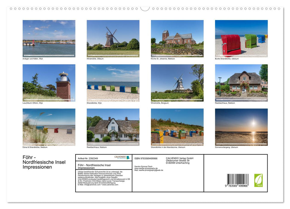 Föhr - Nordfriesische Insel Impressionen (CALVENDO Premium Wandkalender 2027)
