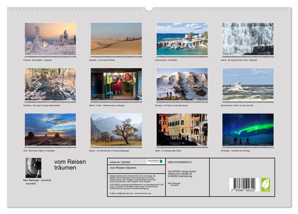 vom Reisen träumen (CALVENDO Wandkalender 2027)