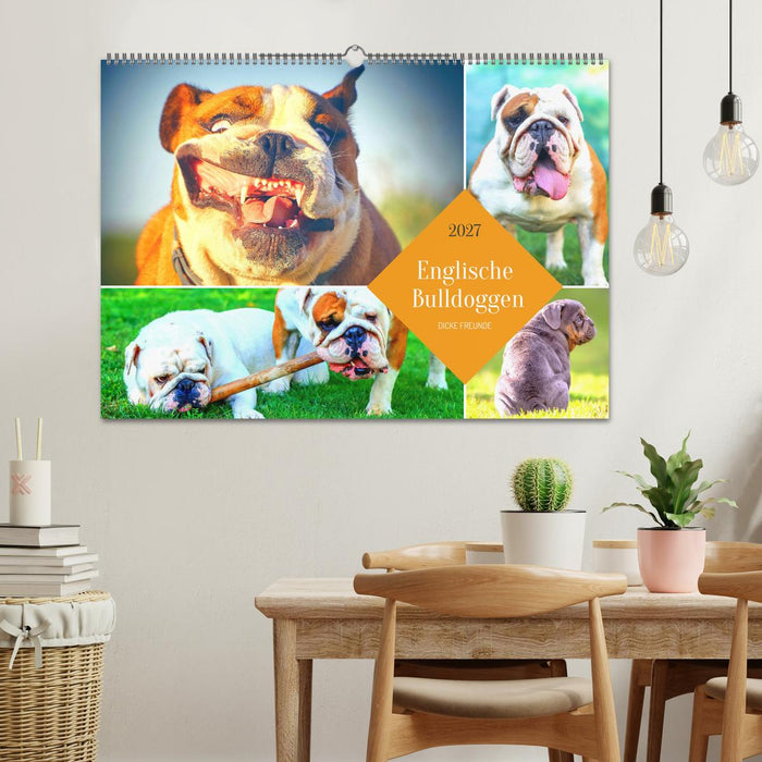 Dicke Freunde. Englische Bulldoggen (CALVENDO Wandkalender 2027)