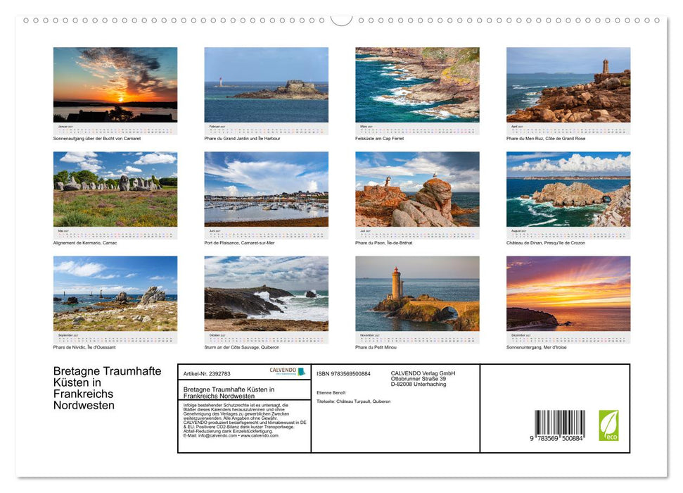 Bretagne Traumhafte Küsten in Frankreichs Nordwesten (CALVENDO Premium Wandkalender 2027)