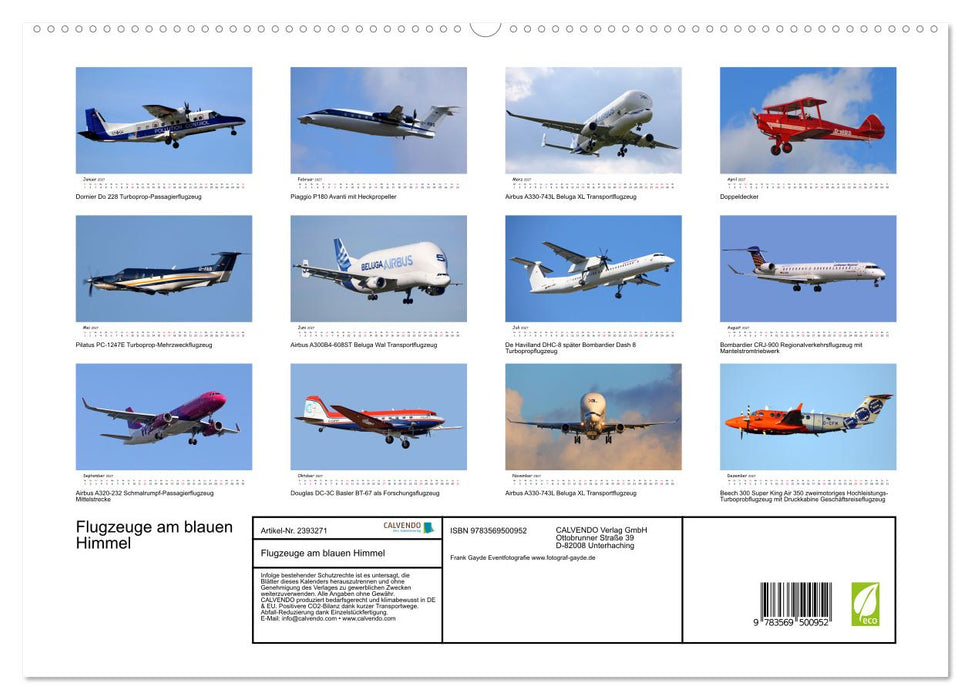 Flugzeuge am blauen Himmel (CALVENDO Premium Wandkalender 2027)