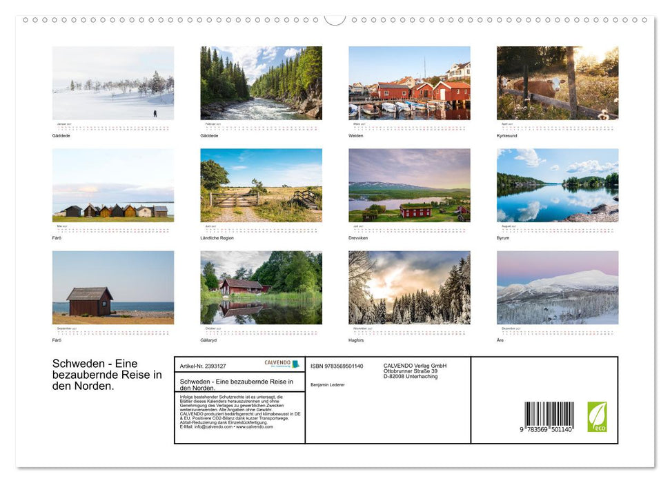 Schweden - Eine bezaubernde Reise in den Norden. (CALVENDO Wandkalender 2027)