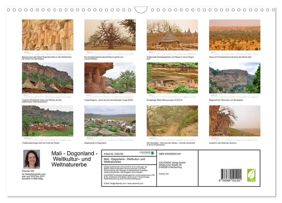 Mali - Dogonland - Weltkultur- und Weltnaturerbe (CALVENDO Wandkalender 2027)