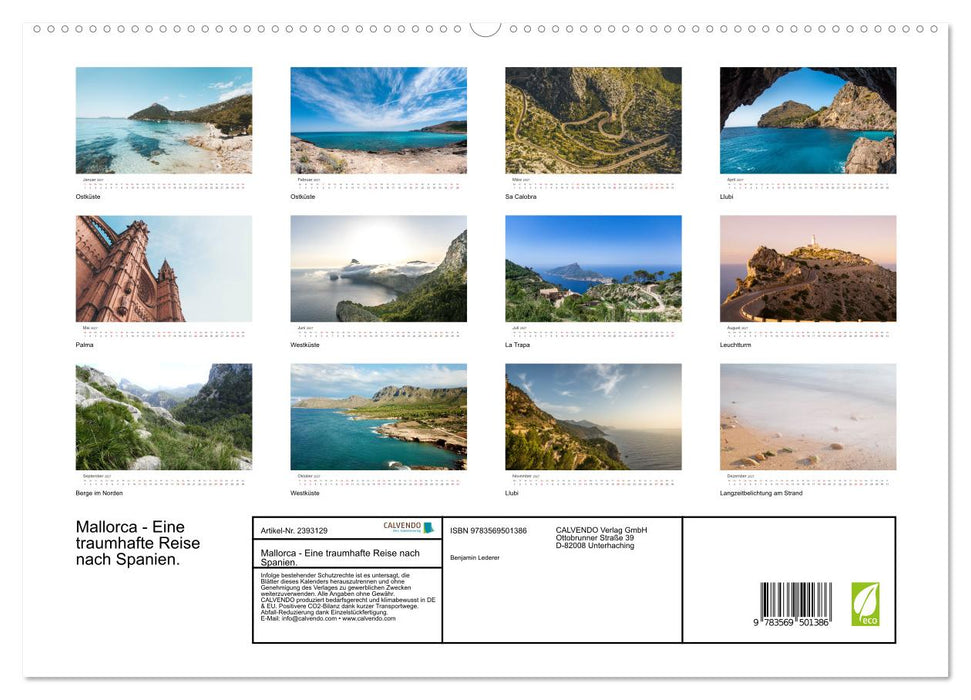 Mallorca - Eine traumhafte Reise nach Spanien. (CALVENDO Wandkalender 2027)