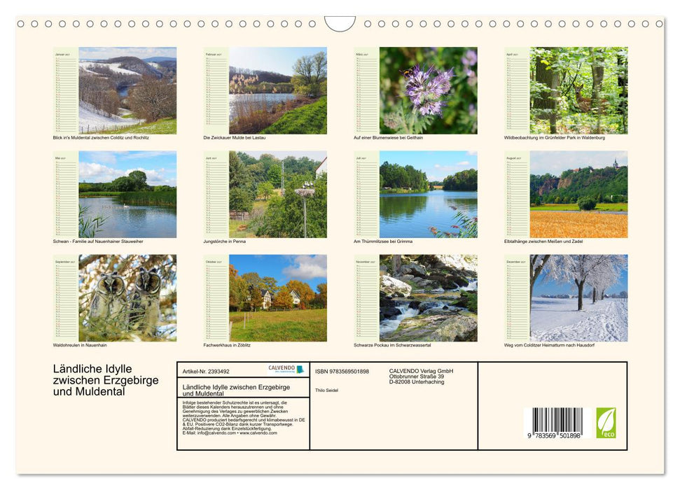 Ländliche Idylle zwischen Erzgebirge und Muldental (CALVENDO Wandkalender 2027)