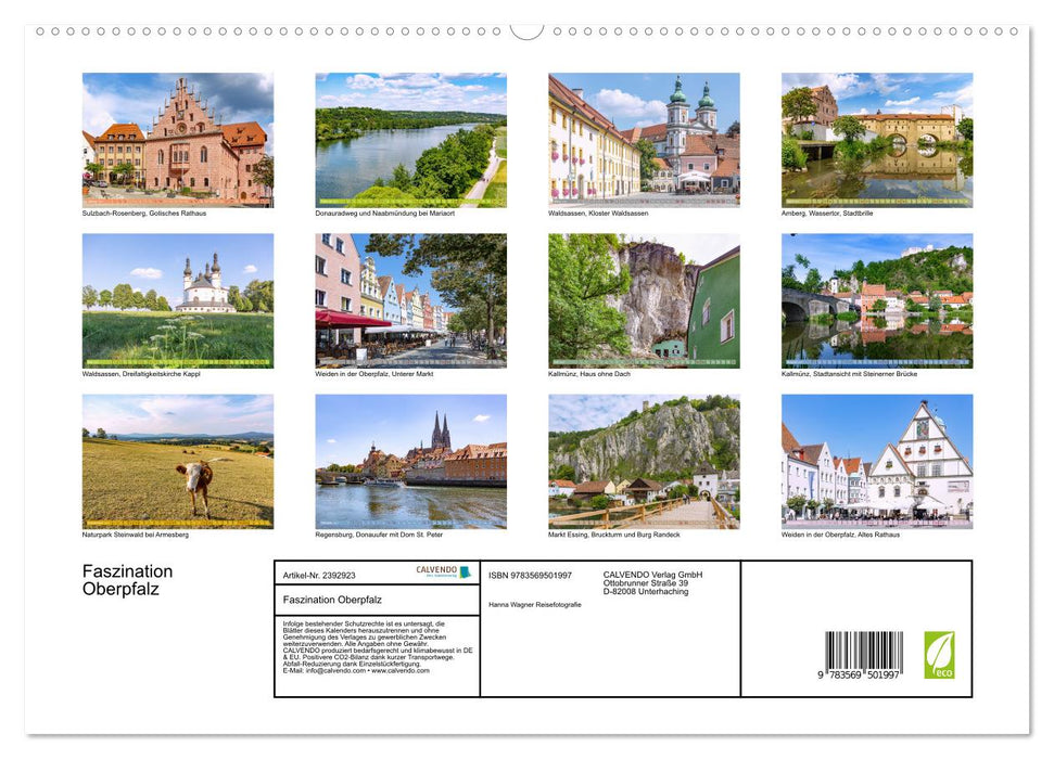 Faszination Oberpfalz (CALVENDO Premium Wandkalender 2027)
