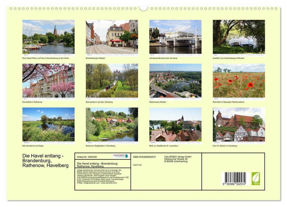 Die Havel entlang - Brandenburg, Rathenow, Havelberg (CALVENDO Premium Wandkalender 2027)