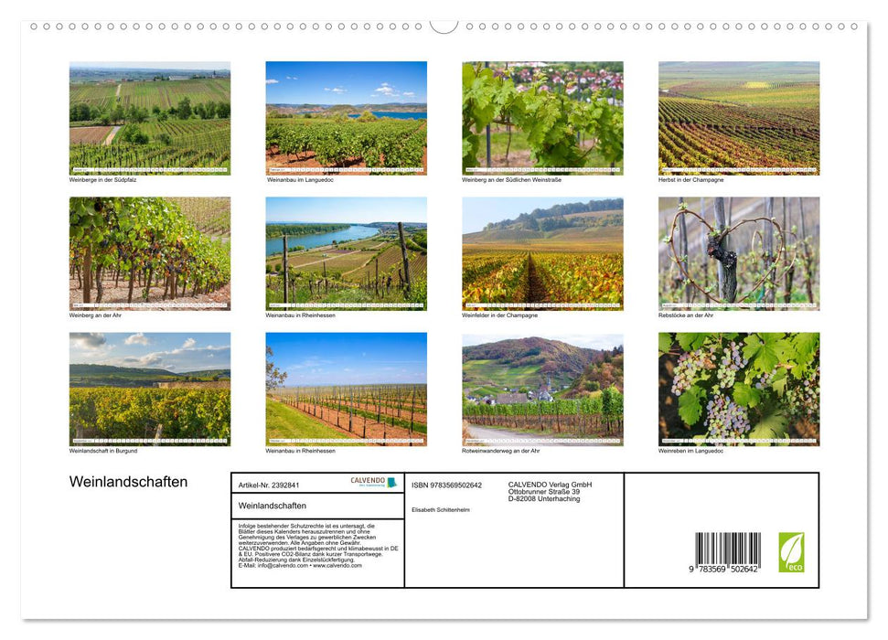 Weinlandschaften (CALVENDO Premium Wandkalender 2027)