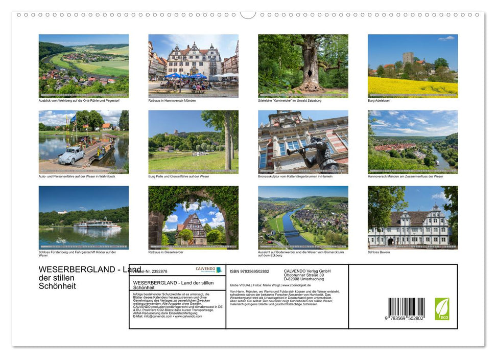 WESERBERGLAND - Land der stillen Schönheit (CALVENDO Wandkalender 2027)