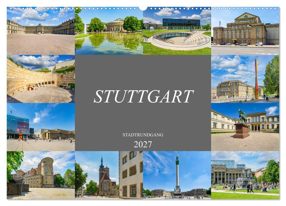 Stuttgart Stadtrundgang (CALVENDO Wandkalender 2027)