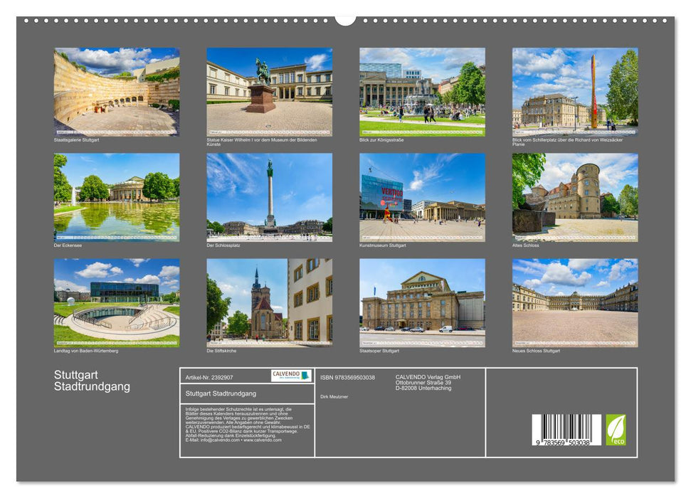 Stuttgart Stadtrundgang (CALVENDO Wandkalender 2027)