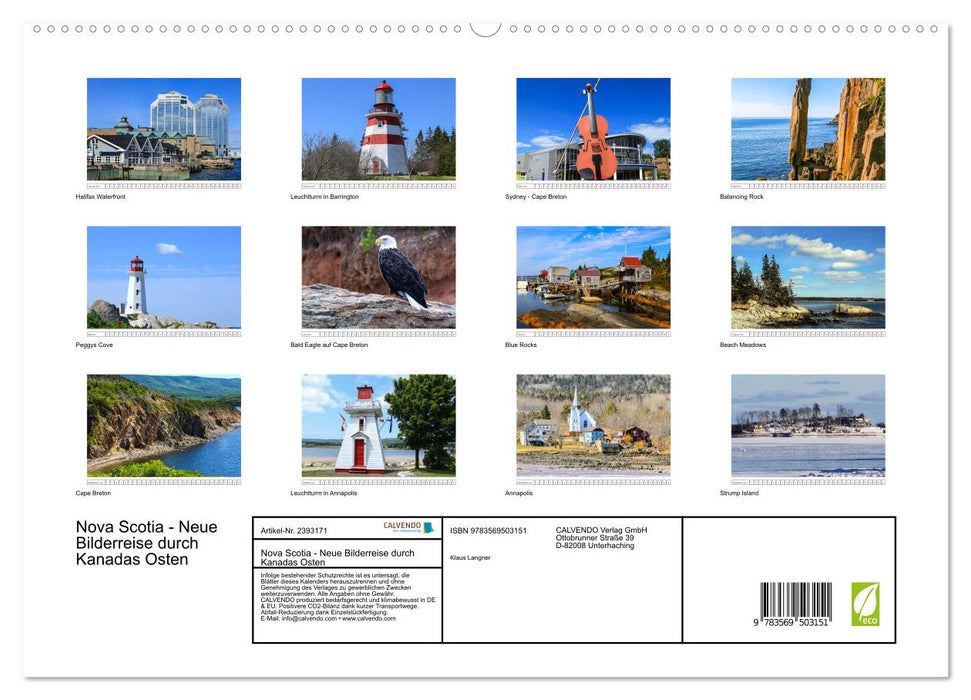 Nova Scotia - Neue Bilderreise durch Kanadas Osten (CALVENDO Premium Wandkalender 2027)