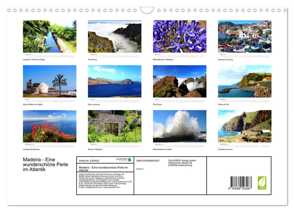 Madeira - Eine wunderschöne Perle im Atlantik (CALVENDO Wandkalender 2027)