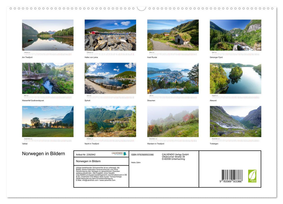 Norwegen in Bildern (CALVENDO Wandkalender 2027)