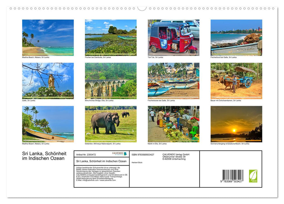 Sri Lanka, Schönheit im Indischen Ozean (CALVENDO Premium Wandkalender 2027)