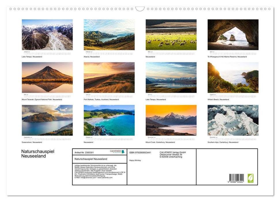 Naturschauspiel Neuseeland (CALVENDO Wandkalender 2027)