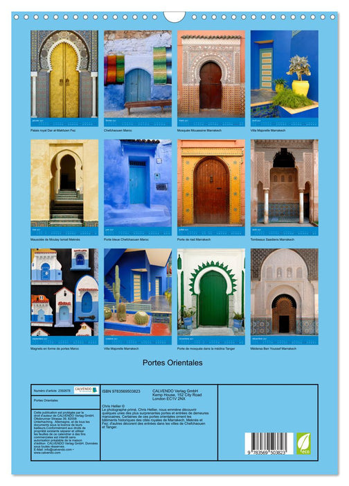 Portes Orientales (CALVENDO Calendrier mensuel 2027)