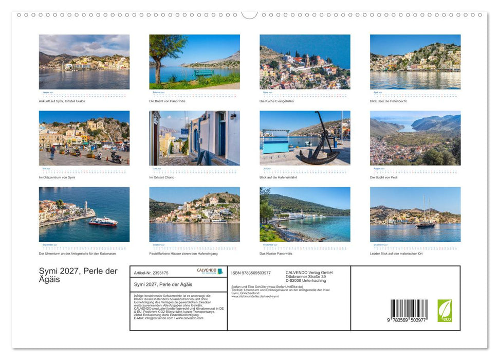 Symi 2027, Perle der Ägäis (CALVENDO Premium Wandkalender 2027)