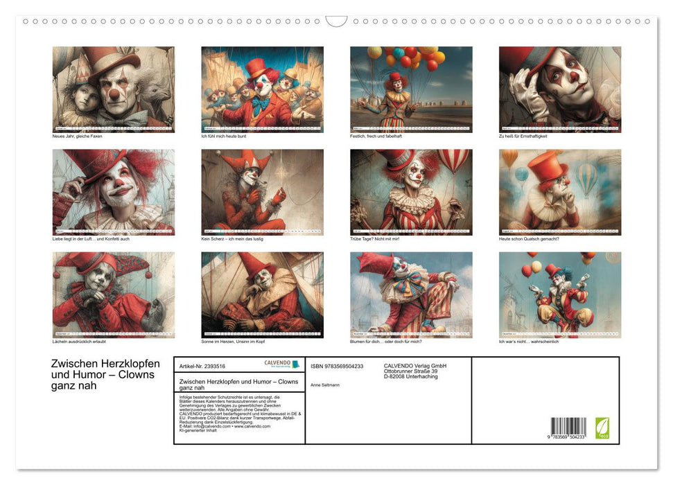 Zwischen Herzklopfen und Humor – Clowns ganz nah (CALVENDO Wandkalender 2027)